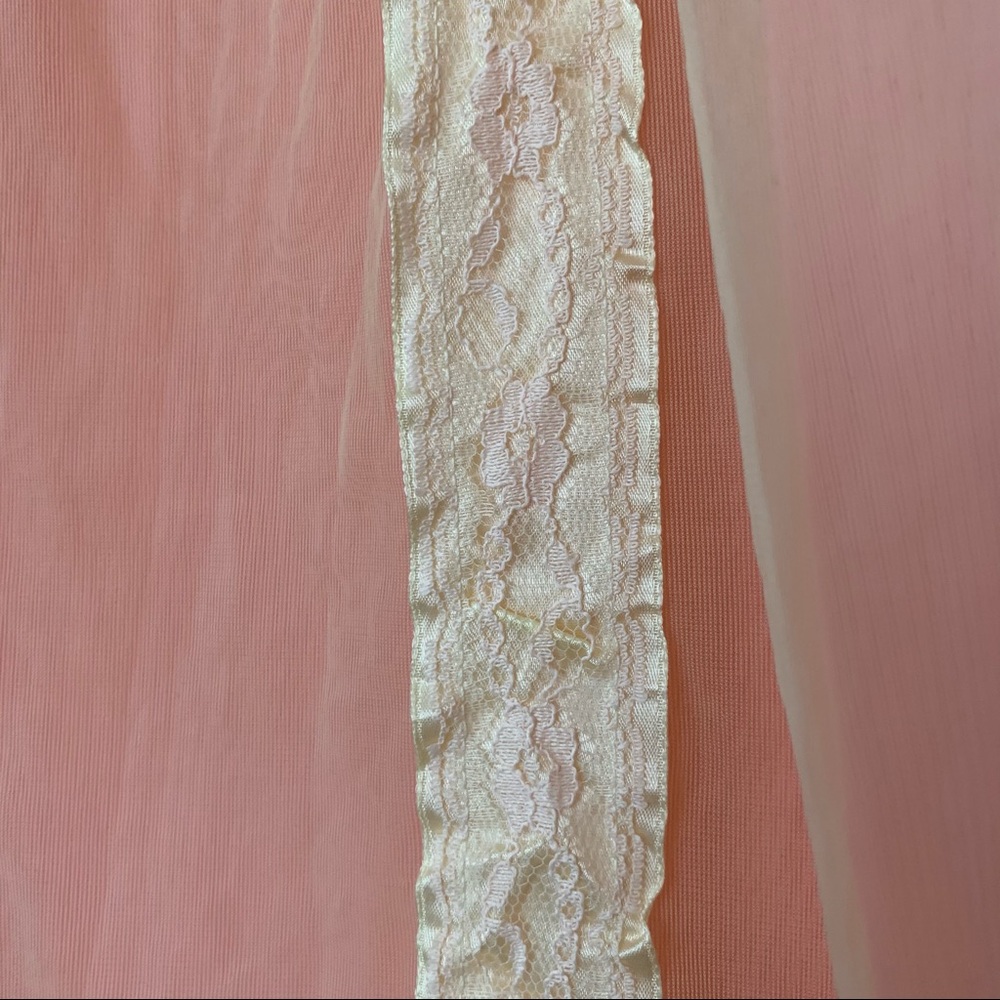 Vintage 1950's Rosebuds & Lace Layered Sheer Mesh Tulle Lingerie Slip Tank Dress - Picture 12 of 16